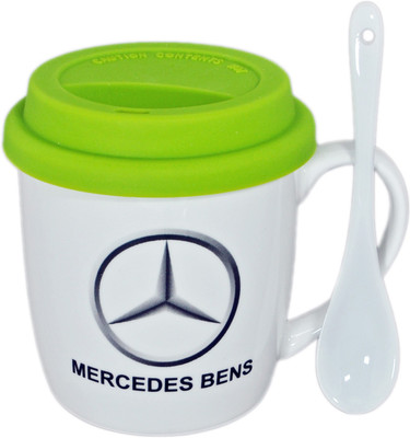 

Babysid Collections 220ML Printed with Silicone Lid & Spoon Porcelain Mug(220 ml), Multicolor