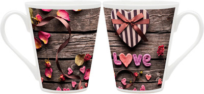 

Homesogood Gift For My Valentine (Set Of 2) Ceramic Mug(355 ml, Pack of 2)