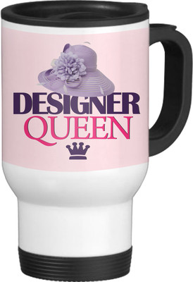 56% OFF on TIED RIBBONS Designer Queen White-Travel Ceramic Coffee Mug(600 ml)