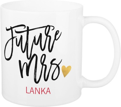 

Exoctic Silver Future Mrs.Lanka Ceramic Mug(325 ml), Black;red
