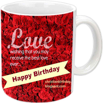 

Raj Laxmi love roses lovers b'day white mug Ceramic Mug(350 ml)
