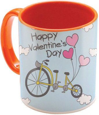 

SKY TRENDS Valentine Gift for Girlfriend Love Printed I Love U Forever Perfect for Her Him Wife Fiance Anniversary And Birthday STGD162 Ceramic Mug(325 ml), Orange