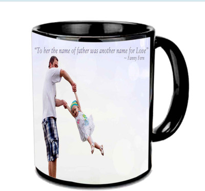 

Raj Laxmi Caring Daddy With His little Princess Multicolor Ceramic Mug(3.5 ml), Black