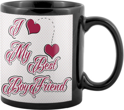 

SKY TRENDS World's Best Gifts For Valentine Girlfriend Boyfriend Friend Husband Wife Anniversary & Birthday Design Code 085 Ceramic Mug(325 ml), Black