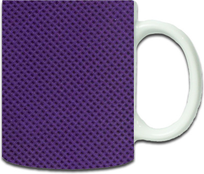 

Maison N Mode purple Checks Pattern Coffee Ceramic Mug(330 ml), Multicolor