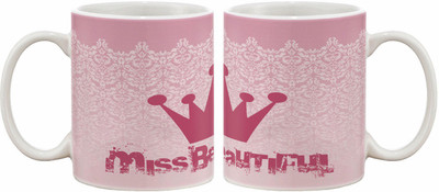 

Artifa Miss Beautiful Porcelain, Ceramic Mug(350 ml), Multicolor