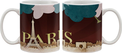 

Artifa Paris Porcelain, Ceramic Mug(350 ml), Multicolor