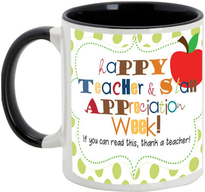 

AllUPrints Thank A Teacher Ceramic Mug(325 ml), Black