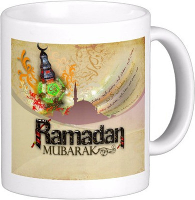 

Exoctic Silver Eid Mubarak AB013 Ceramic Mug(300 ml), Multicolor