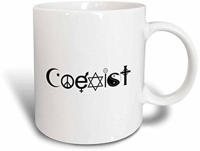 

3dRose mug_157393_1 Coexist Ceramic, 11-Ounce Ceramic Mug(60 ml), Multicolor