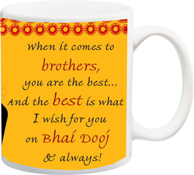 

ME&YOU Special Bhaidooj/Bhaiyadooj Gifting Item for Brother Ceramic Mug(325 ml), Multicolor