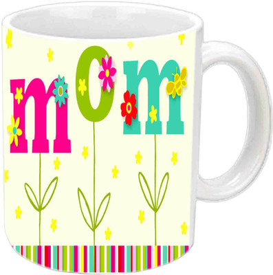 

Raj Laxmi Simple & Sweet Happy B'day Mom White Ceramic Mug(3.5 ml)