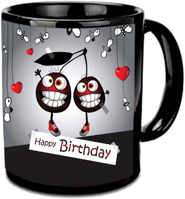 

Jiya Creation1 Devil smiley b'day black mug Ceramic Mug(350 ml)