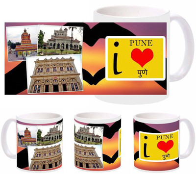 

Snapgalaxy I Love Pune Ceramic Mug(320 ml), Multicolor
