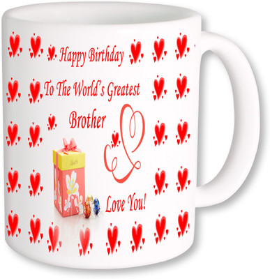 

PhotogiftsIndia Worlds Greatest Brother Coffee Ceramic Mug(350 ml), Multicolor
