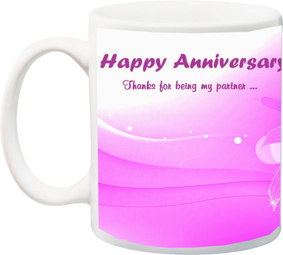 

ME&YOU Gift for Husband/Wife/Boyfriend/Girlfriend/Couple On Valentine's Day Or Anniversary;Thanks for my being partner HD Printed Ceramic Mug(325 ml), Multicolor