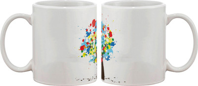 

Artifa Splash Colored Tree Porcelain, Ceramic Mug(350 ml), Multicolor