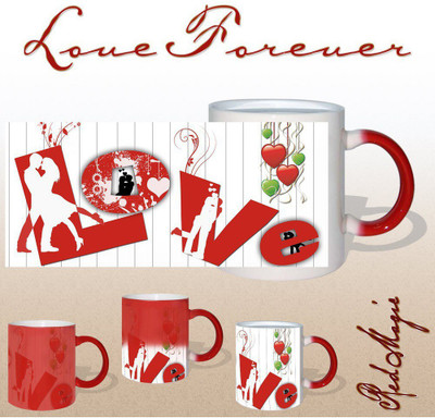 

Snapgalaxy L O V E Forever in Red Magic Ceramic Mug(320 ml), Multicolor