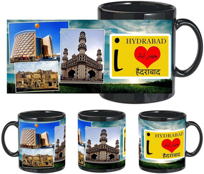 

Snapgalaxy I Love Hydrabad in Black Ceramic Mug(320 ml), Multicolor