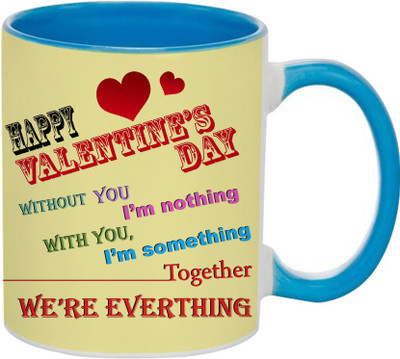 

SKY TRENDS Beautiful Special and Best Happy Valentine Gifts for Boyfriend Girlfriend Fiance Wife Husband Friends Birthday Anniversary066 Ceramic Mug(325 ml), Blue