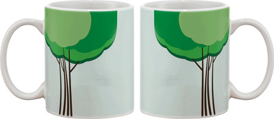 

Artifa Green Cloud Tree Porcelain, Ceramic Mug(350 ml), Multicolor