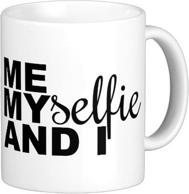 

Exoctic Silver Selfieya A001 Ceramic Mug(350 ml), Black;white