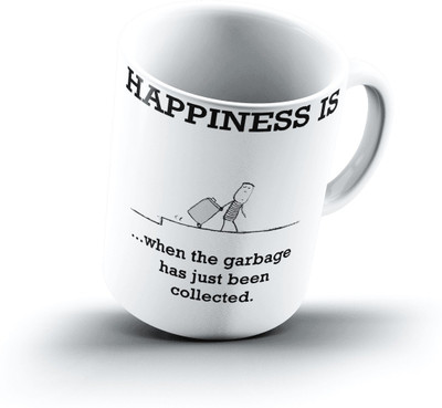 

Ucard Happiness Is1160 Bone China, Ceramic, Porcelain Mug(325 ml), Multicolor
