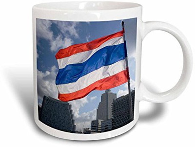 

3dRose Thai Flag and Kings Flag, Thailand AS36 RYO0049 Russell Young Ceramic, 15-Ounce Ceramic Mug(60 ml), Multicolor