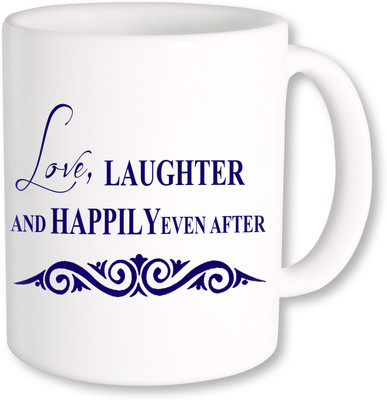 

PhotogiftsIndia Love Laughter And Happily Ceramic Mug(325 ml), Multicolor