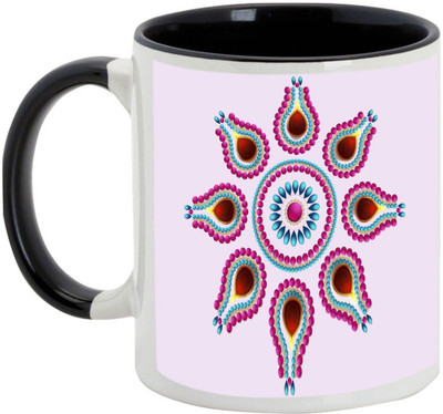

AllUPrints Gifts For Deepawali - Happy Diwali Lights Design 3 Ceramic Mug(325 ml), Black