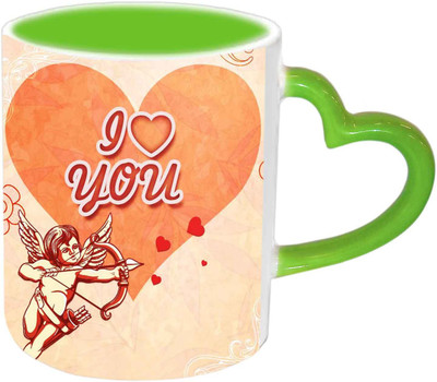 

Raj Laxmi Love Arrow Green Handle Valentine.Present Your Special With Forever Love Green Handle Valentine. Ceramic Mug(350 ml)