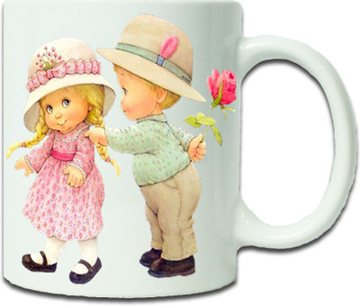 

Maison N Mode Kids Couple Coffee Ceramic Mug(330 ml), Multicolor