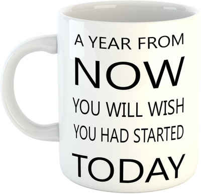 

Deeher Gifts Motivational Design 2 Ceramic Mug(330 ml), Multicolor