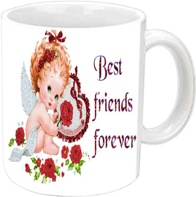 

Raj Laxmi BFF With Little Angel White Ceramic Mug(3.5 ml)