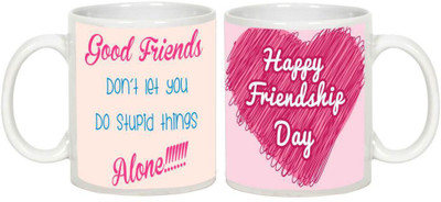 

AllUPrints Friendship Day Gifts - Gift For Friend (Design 10) Ceramic Mug(325 ml, Pack of 2), White