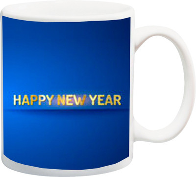 

ME&YOU Happy New Year 2017 Blue Print Ceramic Mug(325 ml), Orange
