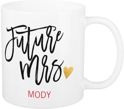 

Exoctic Silver Future Mrs.Mody Ceramic Mug(325 ml), Black;red
