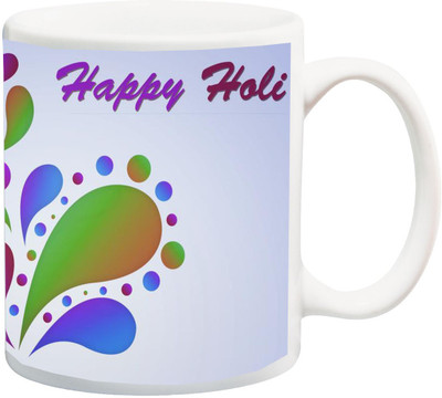 

ME&YOU Gift for Holi;Happy holee hd designer Printed Ceramic Mug(325 ml), Multicolor