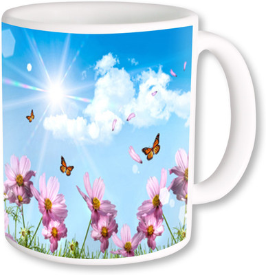 

Heyworlds gifts for flower design 23 Ceramic Mug(325 ml), Multicolor