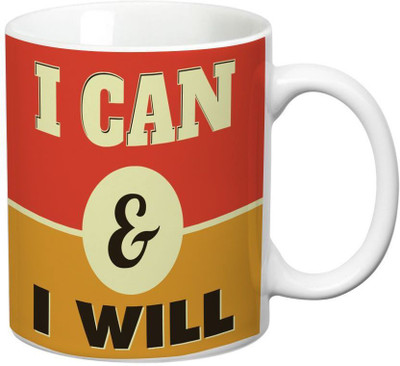 

Prithish I Can & I Will Ceramic Mug(330 ml), Multicolor