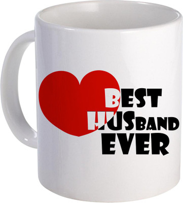 

SKY TRENDS Best Husband Ever Best Gift For Anniversery And Valentine Day Design (121) Ceramic Mug(320 ml), White