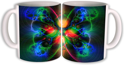 

PhotogiftsIndia butterfly design Ceramic Mug(350 ml, Pack of 2), Multicolor