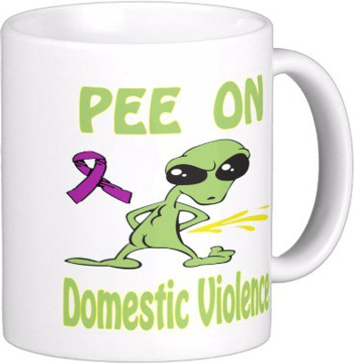 

Exoctic Silver Stop Domestic Violence C001 Ceramic Mug(300 ml), Multicolor