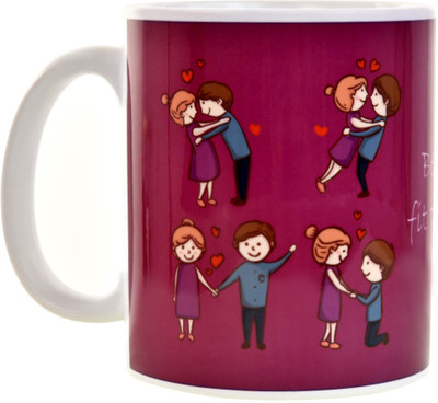 

Halowishes Valentine Coffee For Lovers & Couples Ceramic Mug(325 ml), Multicolor