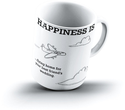 

Ucard Happiness Is1250 Bone China, Ceramic, Porcelain Mug(325 ml)