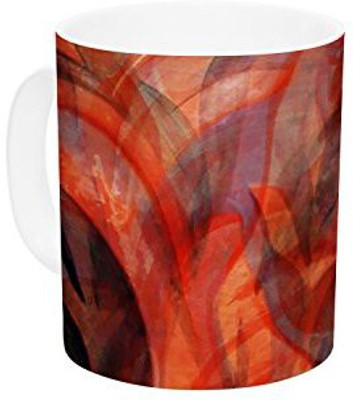 

Kess InHouse InHouse Theresa Giolzetti Seaweed Red Orange Abstract Ceramic Coffee, 11 oz, Multicolor Ceramic Mug(60 ml)