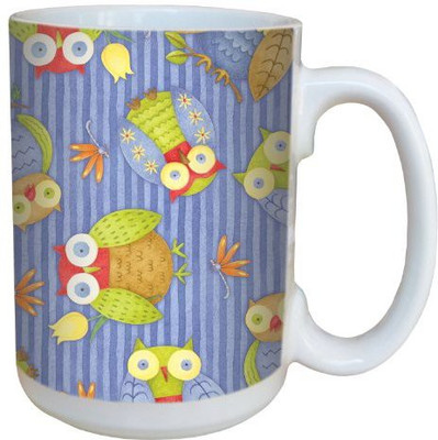 

Tree-Free Greetings Greetings 79286 Adorable Owls by Debbie Mumm Ceramic with Full-Sized Handle, 15-Ounce Ceramic Mug(60 ml), Multicolor