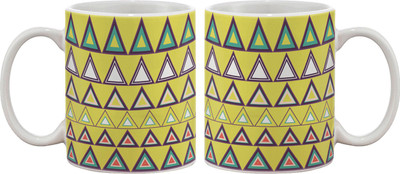 

Artifa Triangle Pattern Porcelain, Ceramic Mug(350 ml), Multicolor
