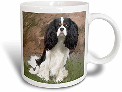 

3dRose Cavalier Spaniel Ceramic, 11 oz, White Ceramic Mug(60 ml), Multicolor