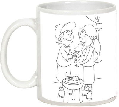 

AllUPrints Rakhi Gifts - The Amazing Festival Of Rakshabandhan Ceramic Mug(325 ml), White